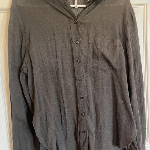 Womens Green Free people size small s button up - Picture 9 of 10